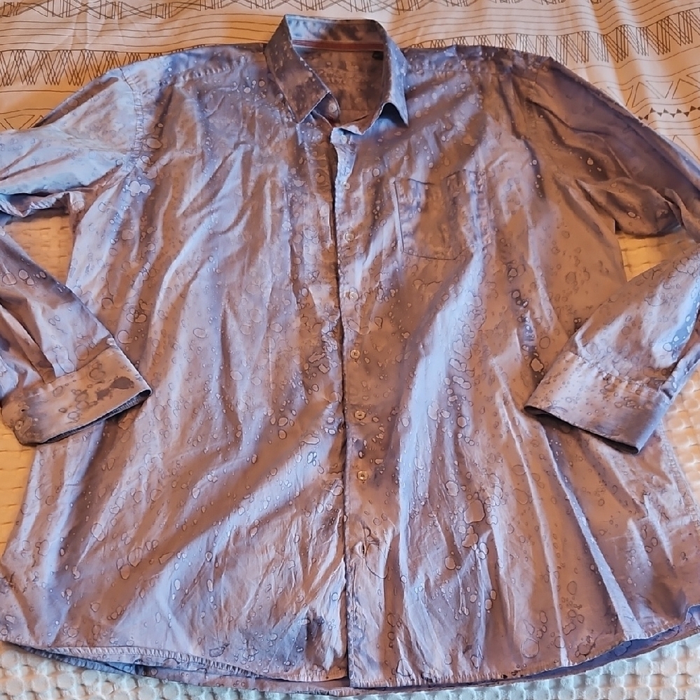 Men's Blue Patterned Shirt 2xl